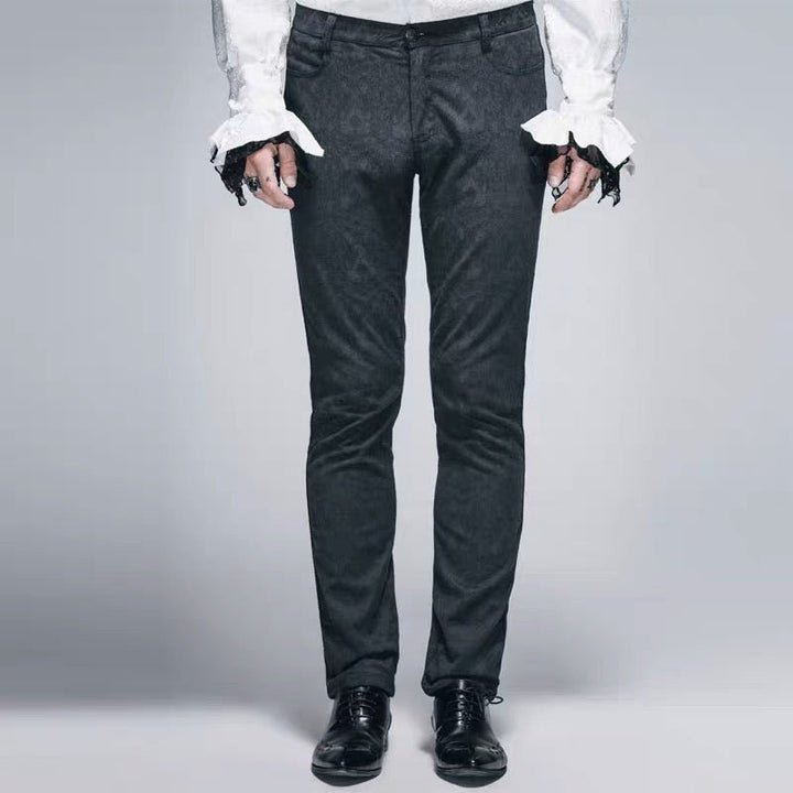 GOTHIC JACQUARD MENS SUIT PANTS - VICTORIAN MEN'S PANTS -VINTAGE INSPIRED MENS COSTUME - WonderlandByLilian