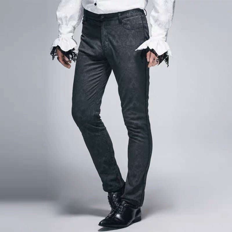 GOTHIC JACQUARD MENS SUIT PANTS - VICTORIAN MEN'S PANTS -VINTAGE INSPIRED MENS COSTUME - WonderlandByLilian