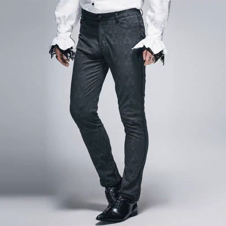 GOTHIC JACQUARD MENS SUIT PANTS - VICTORIAN MEN'S PANTS -VINTAGE INSPIRED MENS COSTUME - WonderlandByLilian