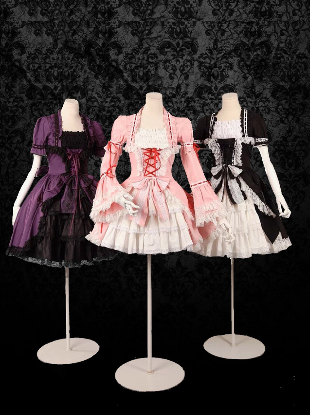 GOTHIC LOLITA DRESS - PURPLE PLUS SIZE SHORT LOLITA DRESS - WonderlandByLilian