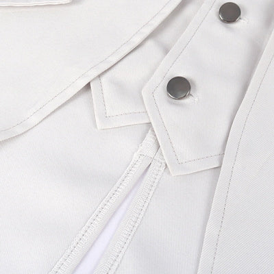 Gothic Style White Tailcoat Suit with Gold Trim - Coat For Men -Plus Size - WonderlandByLilian