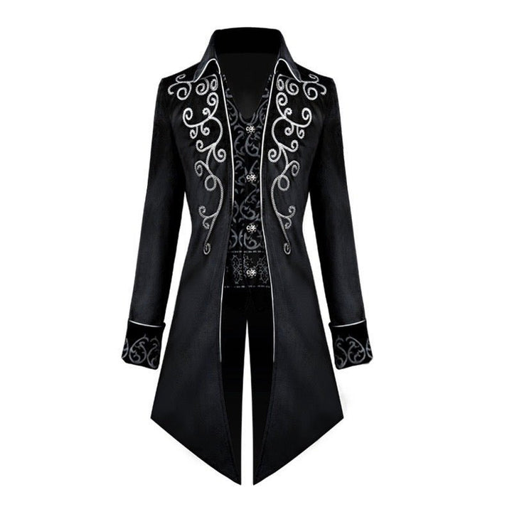 Gothic Tailcoat with Embroidery Velvet Two-piece Jacket for Men - Plus Size - WonderlandByLilian
