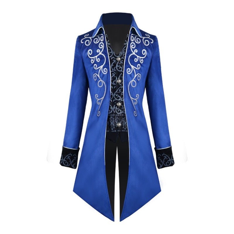 Gothic Tailcoat with Embroidery Velvet Two-piece Jacket for Men - Plus Size - WonderlandByLilian