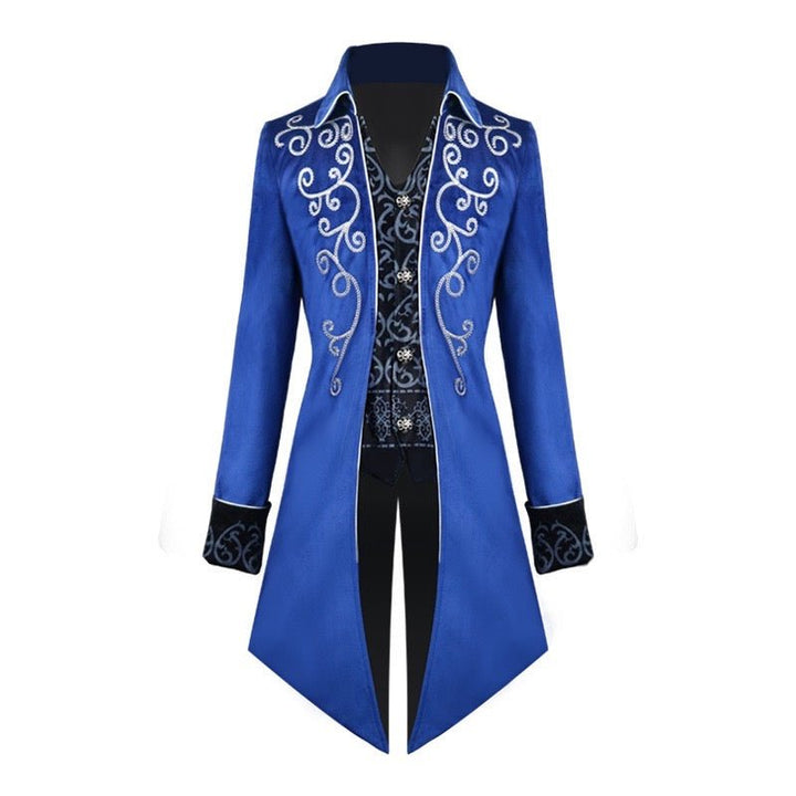 Gothic Tailcoat with Embroidery Velvet Two-piece Jacket for Men - Plus Size - WonderlandByLilian