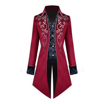 Gothic Tailcoat with Embroidery Velvet Two-piece Jacket for Men - Plus Size - WonderlandByLilian