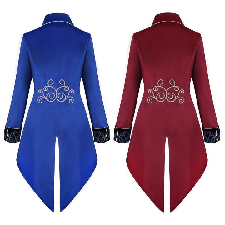 Gothic Tailcoat with Embroidery Velvet Two-piece Jacket for Men - Plus Size - WonderlandByLilian