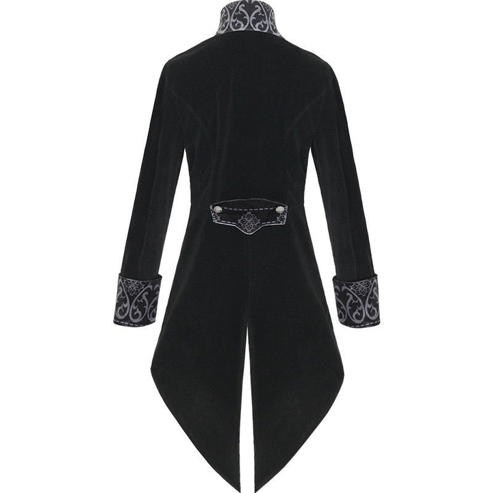 GOTHIC VAMPIRE BLACK AND BURGUNDY TAILCOAT JACKET FOR MEN - PLUS SIZE - WonderlandByLilian