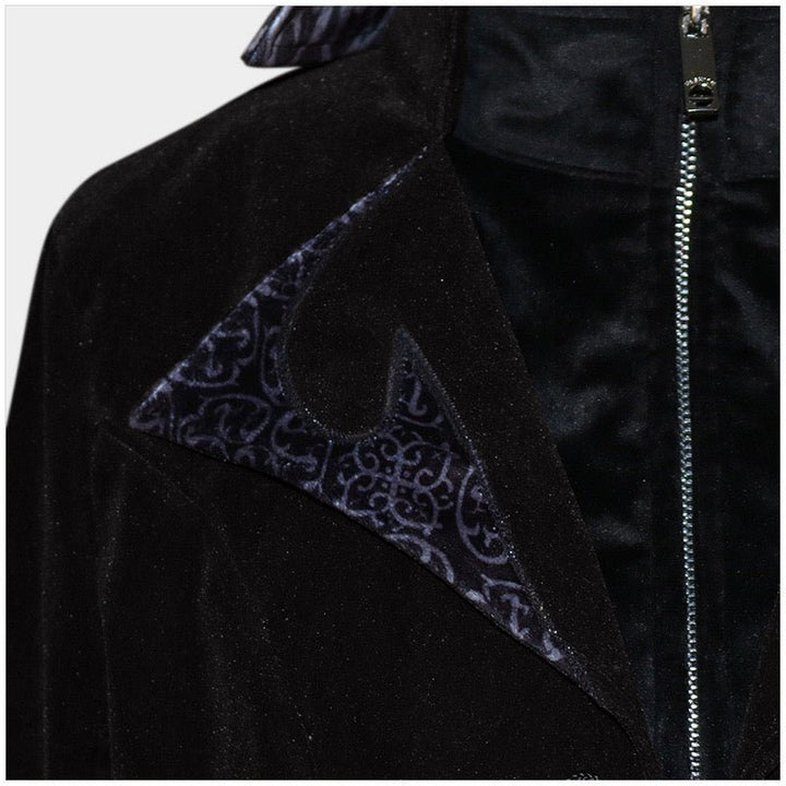 GOTHIC VAMPIRE BLACK AND BURGUNDY TAILCOAT JACKET FOR MEN - PLUS SIZE - WonderlandByLilian
