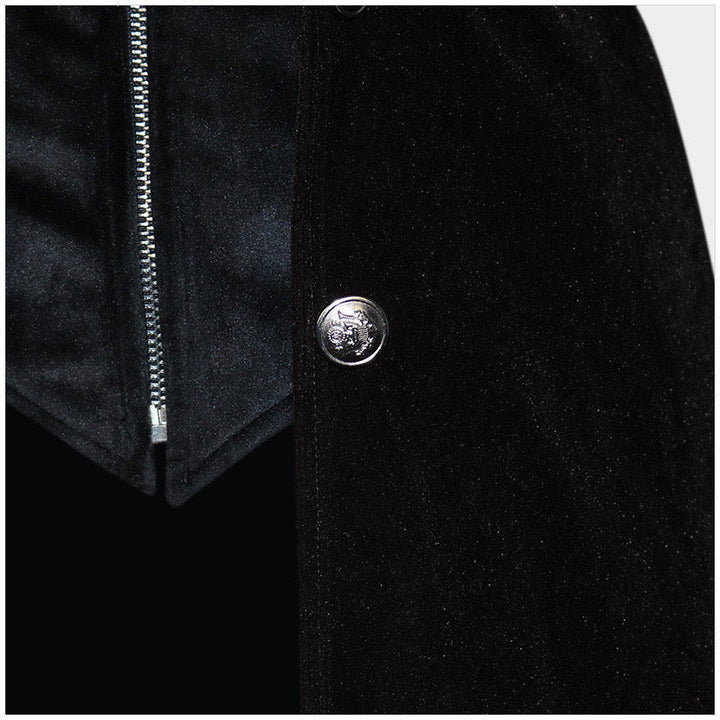GOTHIC VAMPIRE BLACK AND BURGUNDY TAILCOAT JACKET FOR MEN - PLUS SIZE - WonderlandByLilian