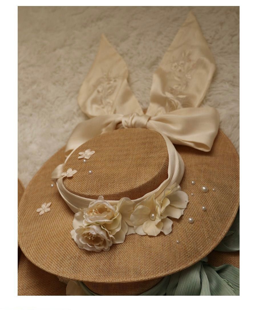 Handmade Regency Era Bonnet - Beautiful Vintage Hat Design Matching with Bridgerton Dress Cream Handmade Regency Era Bonnet - Beautiful Vintage Hat Design Matching with Bridgerton Dress Cream