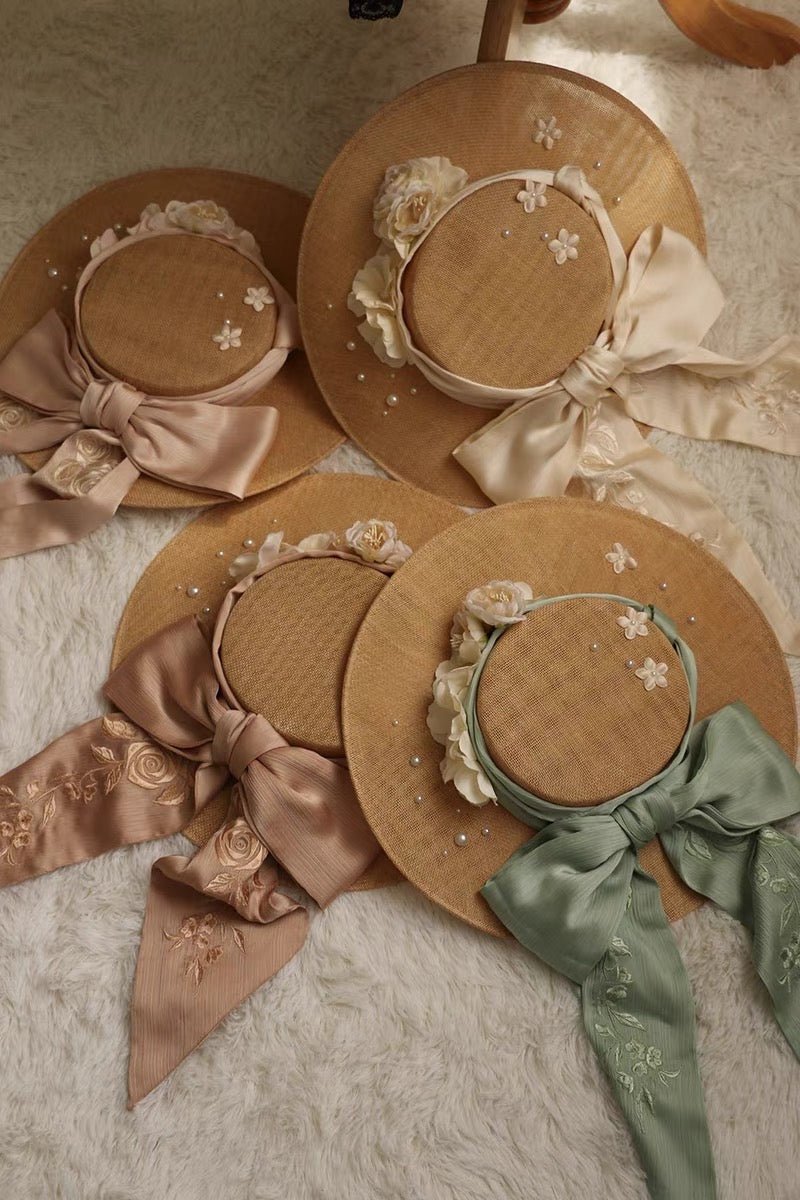 Handmade Regency Era Bonnet - Beautiful Vintage Hat Design Matching With Bridgerton Dress - WonderlandByLilian