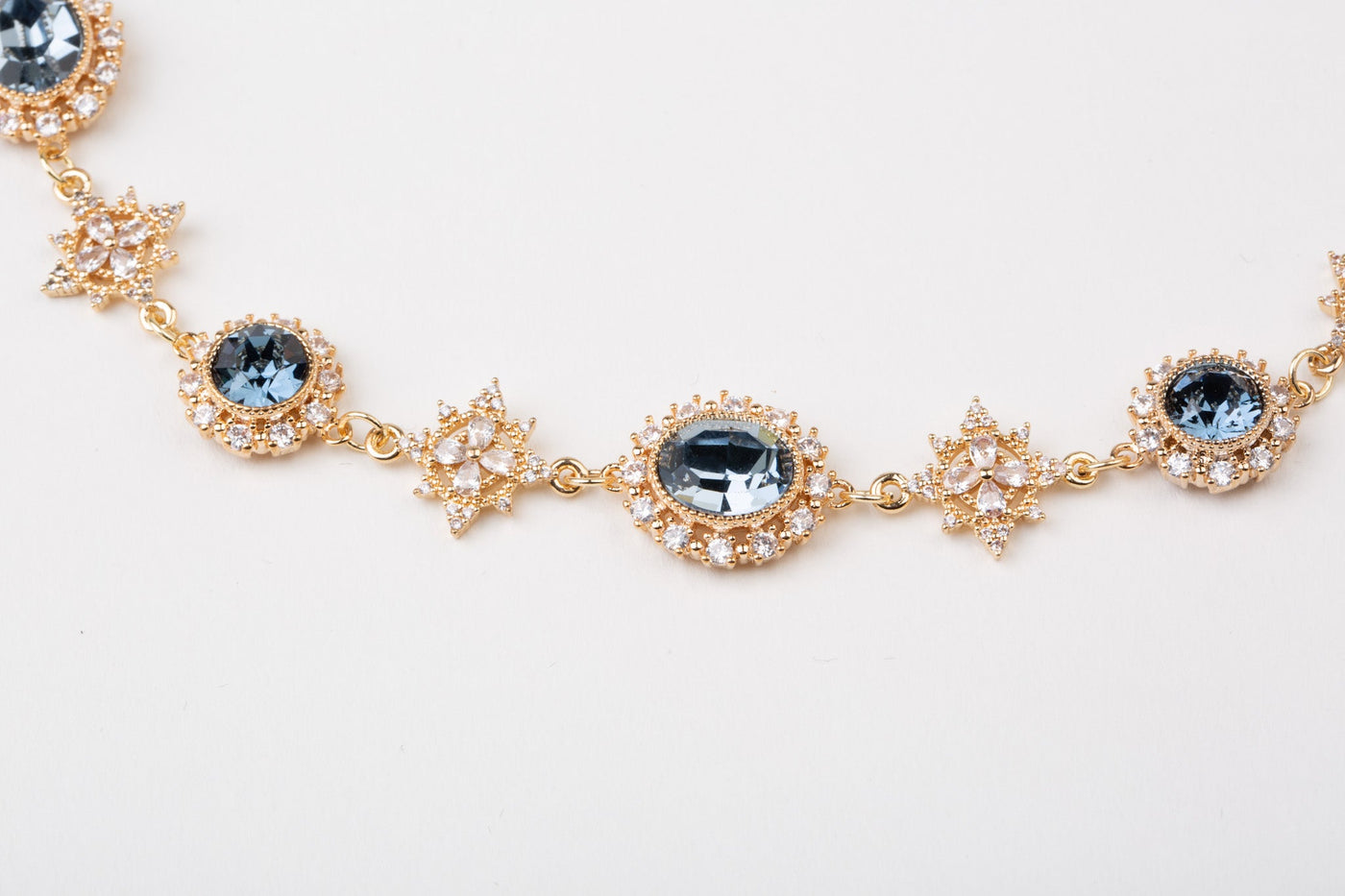 Handmade Vintage Baroque Blue Gemstones Necklace Earrings - Precious Stone Crystal Pearl for Women Regency Era Style - French Lolita Jewelry - WonderlandByLilian