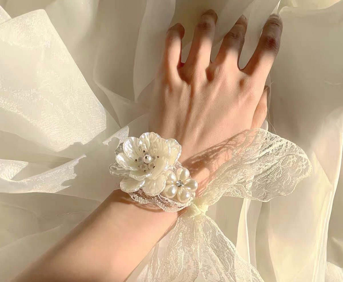 Lace Floral Bracelet For Wedding, Bridemaids - WonderlandByLilian