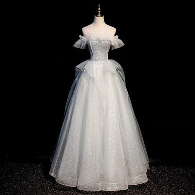 Light Blue Crystal Glitter Party Prom Dress - Evening Gown - WonderlandByLilian