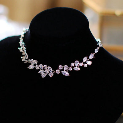 Luxurious and Versatile Choker with Adjustable Zircon Necklace Ideal for Bridal Evening Daily Wear - WonderlandByLilian