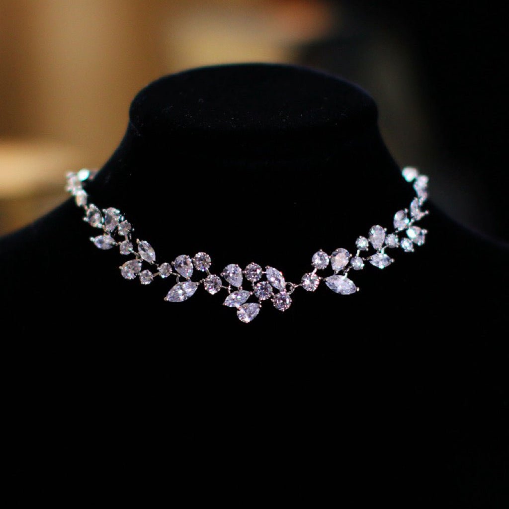 Luxurious and Versatile Choker with Adjustable Zircon Necklace Ideal for Bridal Evening Daily Wear - WonderlandByLilian