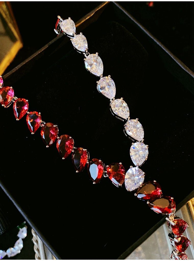 Luxurious Zircon-Encrusted Y-Shaped Necklace and Earrings Jewelry Set - WonderlandByLilian