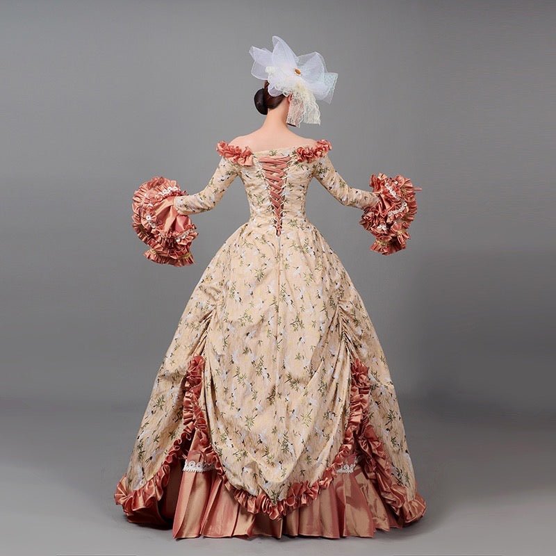 Marie Antoinette Rusty Court Dress - Baroque Rococo Inspired Gown Plus Size S / Dress / Pink Marie Antoinette Rusty Court Dress - Baroque Rococo Inspired Gown Plus Size S / Dress / Pink