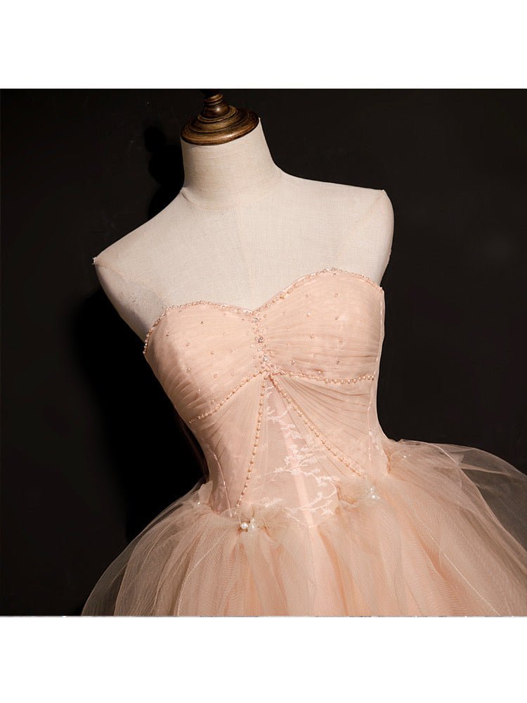 Mesh Lace Pink Party Prom Dress With Crystal - Like A Fairy Evening Gown - WonderlandByLilian
