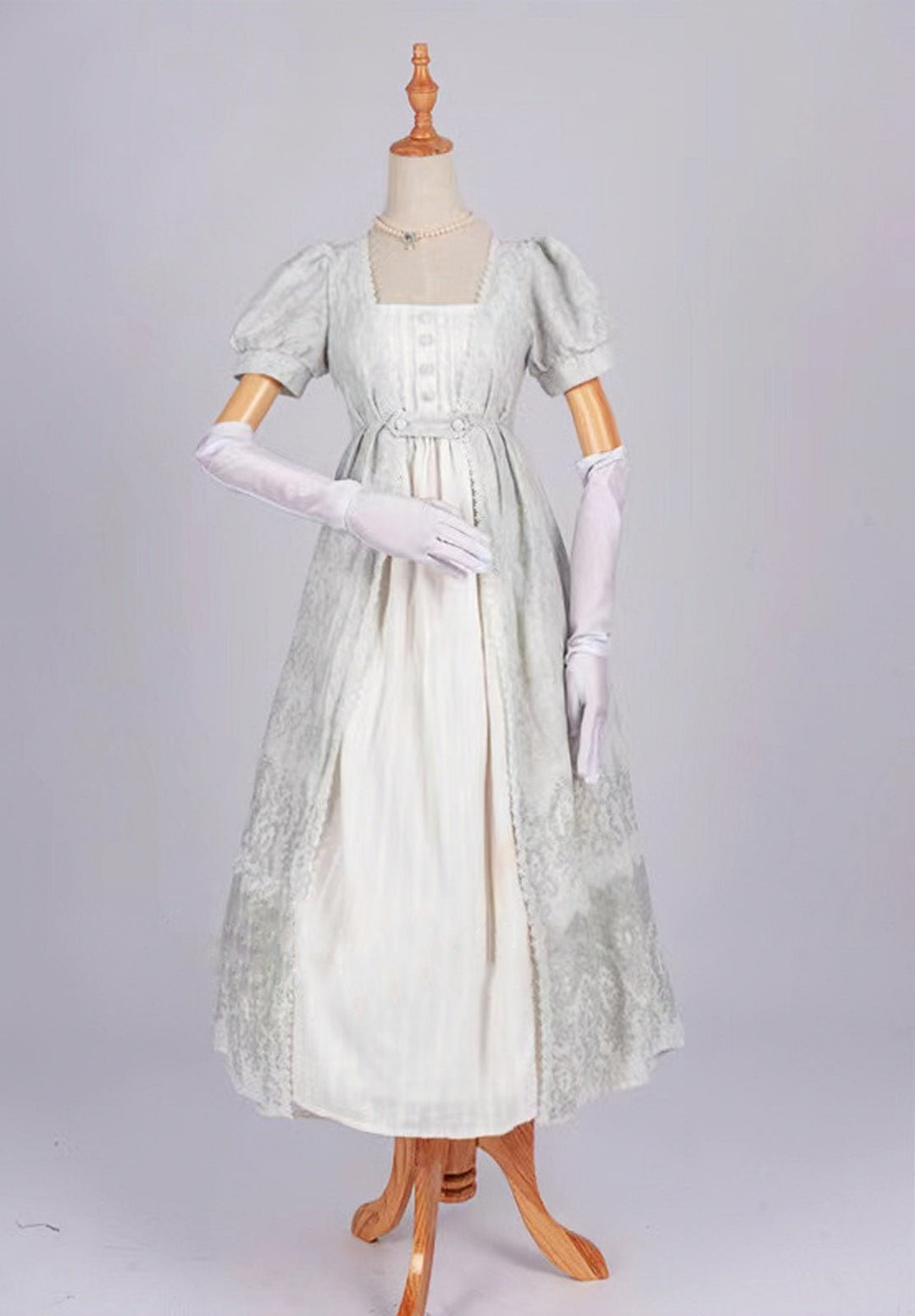 Blue Cotton Regency Dress 