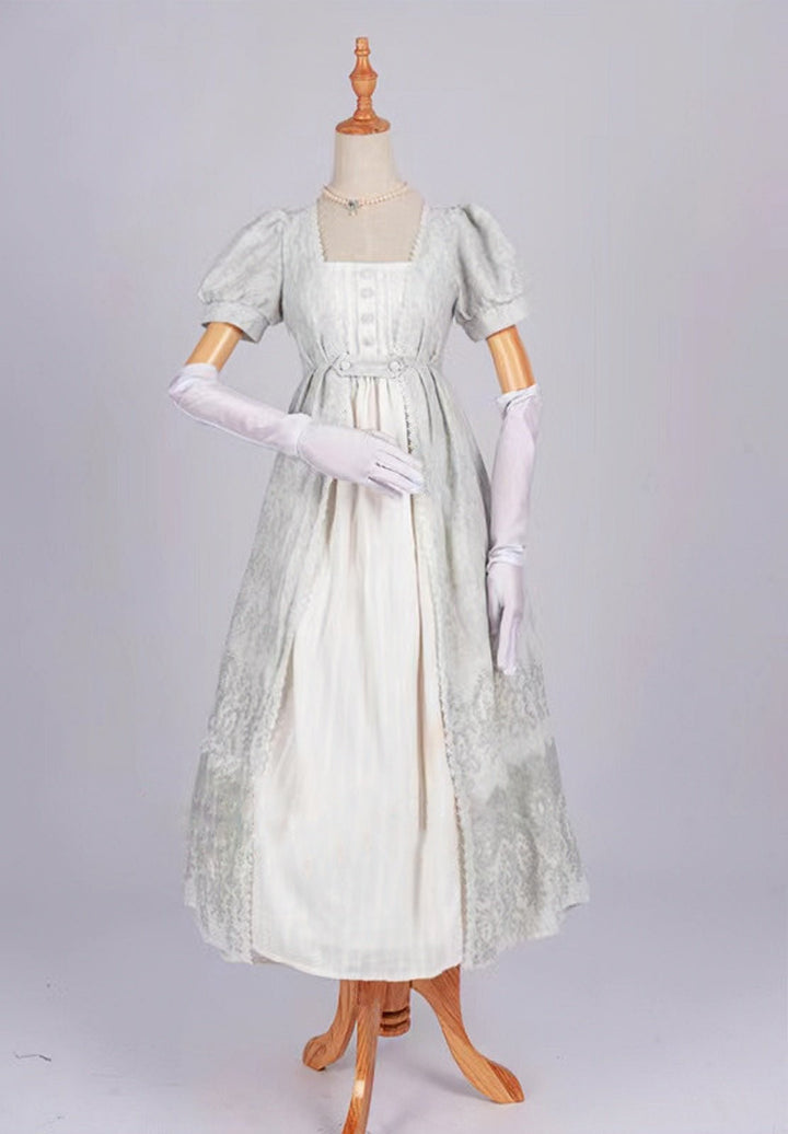 Blue Cotton Regency Dress 