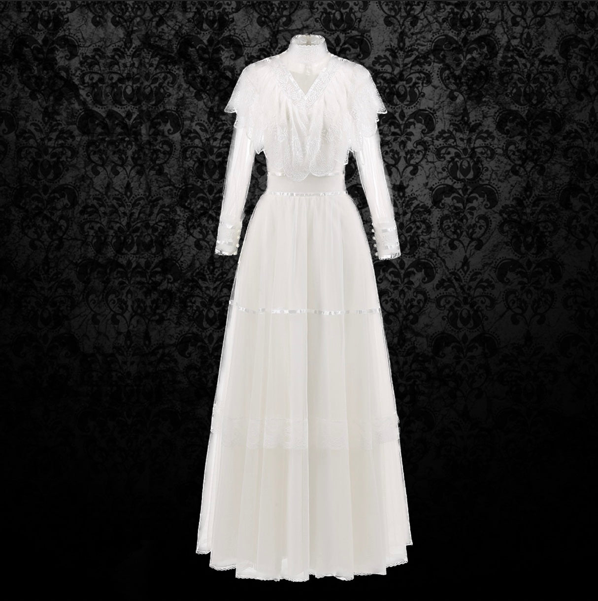 Modest Lace Wedding Dress - Long Sleeve Victorian Bridal Dress - Gunne Sax Inspired Plus Size - WonderlandByLilian