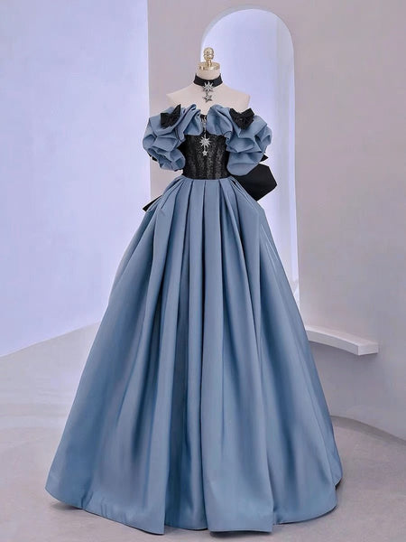 strapless open back dress A-Line Prom Dresses Princess Dress Formal Floor Length Sleeveless V Neck Tulle with Pleats Appliques