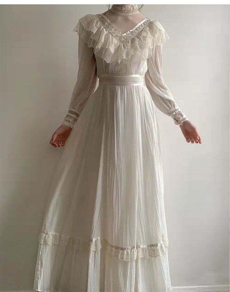 Beautiful White color long sleeve Gown