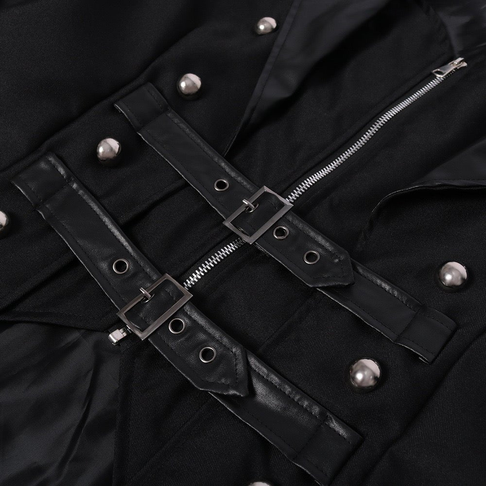 Punk Gothic Medieval 17th Century Men's Tail Coat For Vintage Patchwork Cosplay Party-Plus Size - WonderlandByLilian