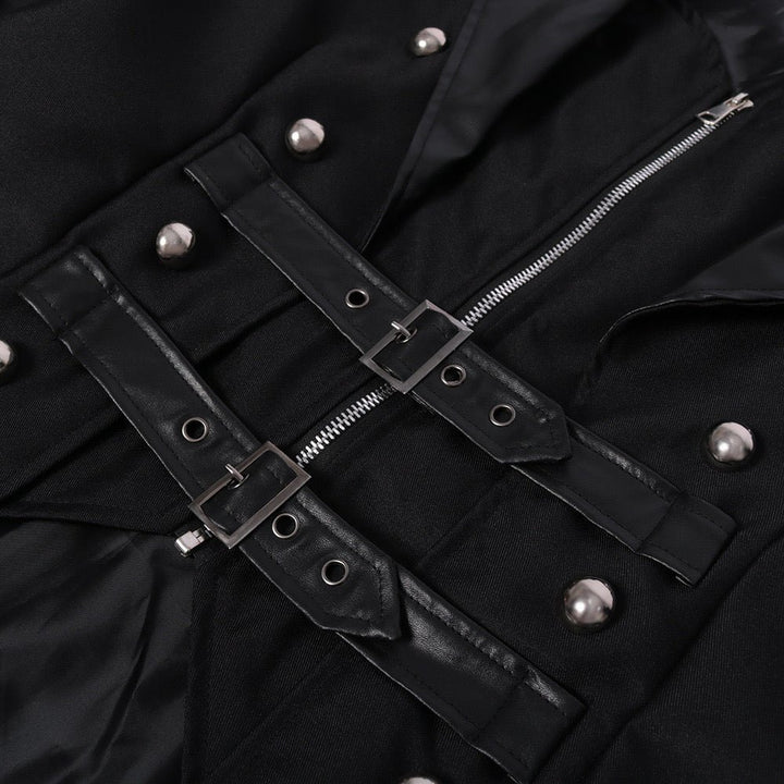 Punk Gothic Medieval 17th Century Men's Tail Coat For Vintage Patchwork Cosplay Party-Plus Size - WonderlandByLilian