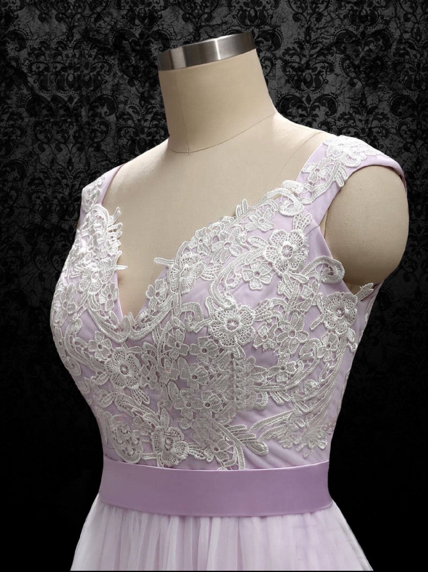 Purple Fairytale Wedding Dress With Lace And Soft Tulle - WonderlandByLilian