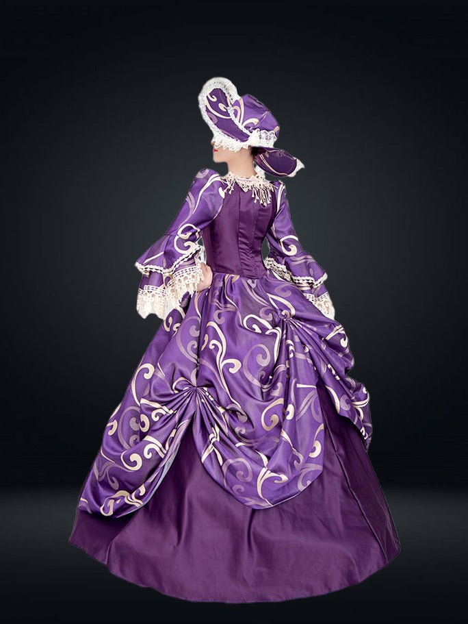 Queen Charlotte Purple Gown -Marie Antoinette Baroque Gown for Bridgerton Plus Size - WonderlandByLilian
