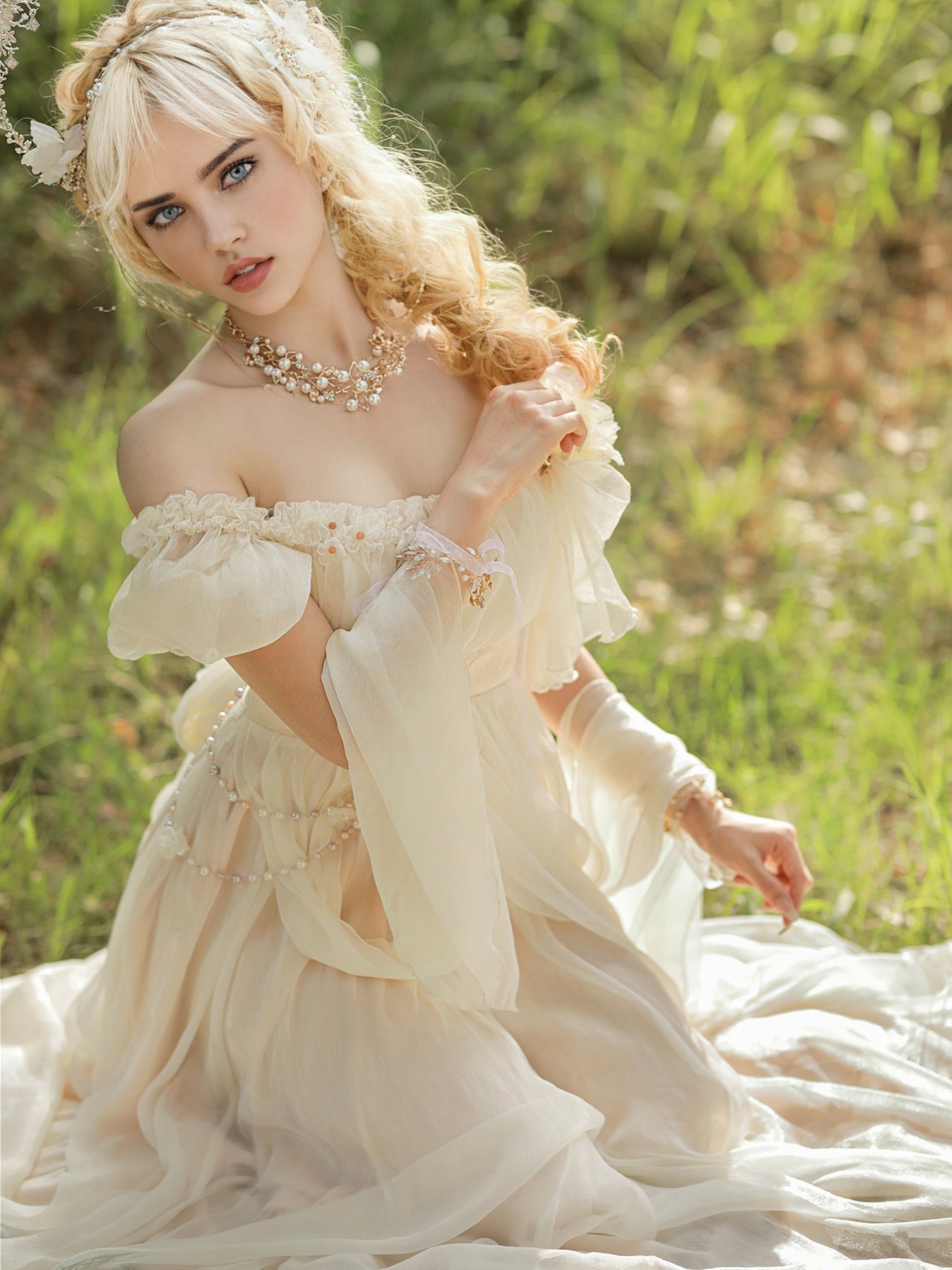 Regency Era Ball Gown White Bridgerton Dress - Greek Goddess - Empire Waist Design- Plus Size - WonderlandByLilian