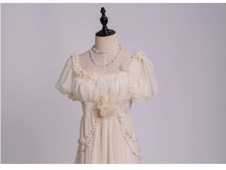 Regency Era Ball Gown White Bridgerton Dress - Greek Goddess - Empire Waist Design- Plus Size - WonderlandByLilian