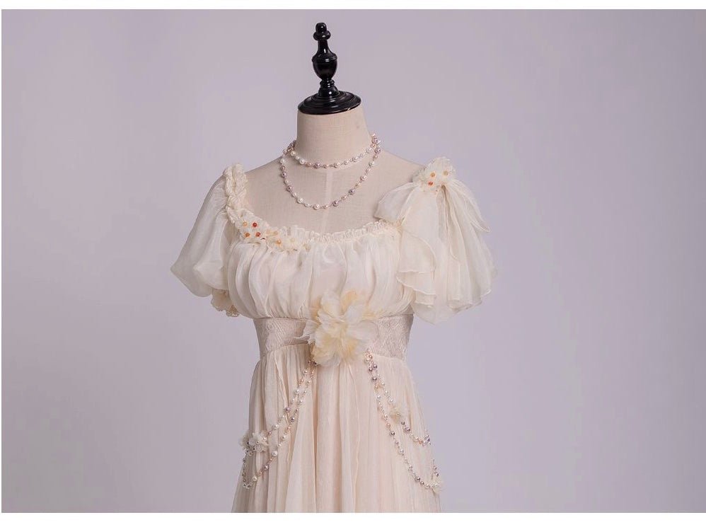 Regency Era Ball Gown White Bridgerton Dress - Greek Goddess - Empire Waist Design- Plus Size - WonderlandByLilian