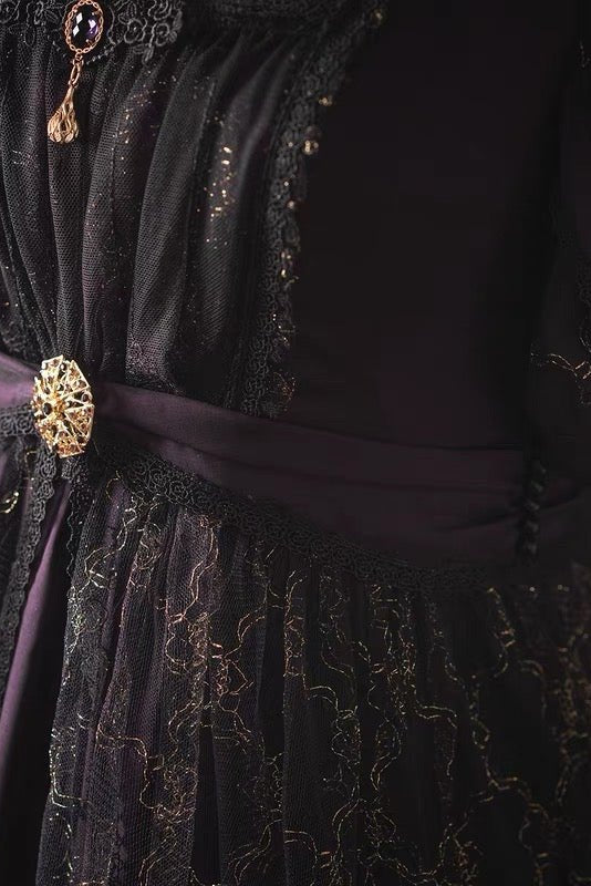 Regency Era Dark Purple Black Lace Ball Gown Gothic- Bridgerton Regenc WonderlandByLilian Regency Era Dark Purple Black Lace Ball Gown Gothic- Bridgerton Regenc WonderlandByLilian