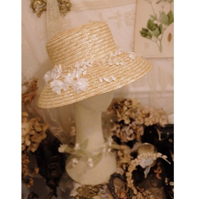 Regency Era Inspired Hat Bonnet - Bridal Floral Hat Design - WonderlandByLilian