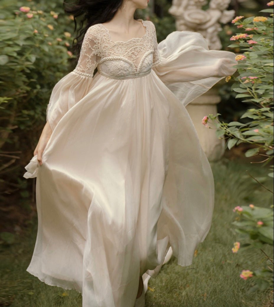 Regency Era Style Night Gown - Bridgerton Inspired Satin Dress- Plus Size - WonderlandByLilian
