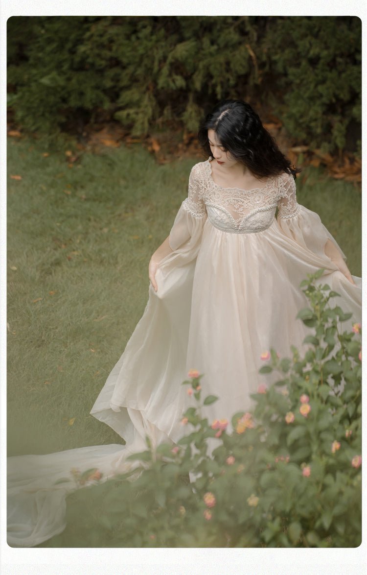 Regency Era Style Night Gown - Bridgerton Inspired Satin Dress- Plus Size - WonderlandByLilian