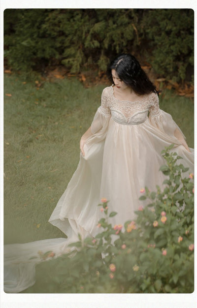 Regency Era Style Night Gown - Bridgerton Inspired Satin Dress- Plus Size - WonderlandByLilian