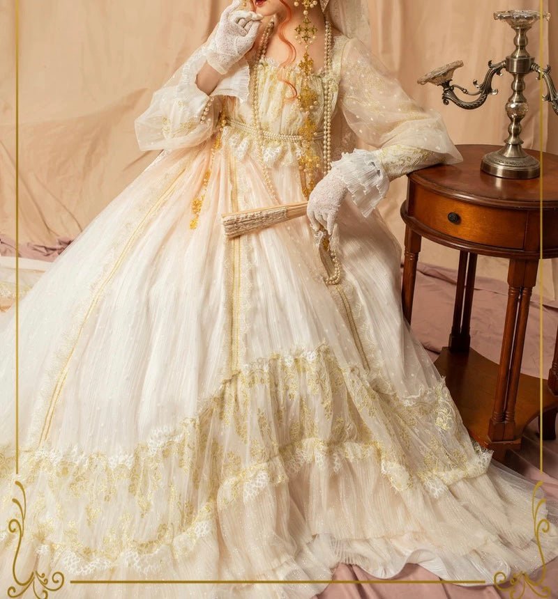 REGENCY WEDDING DRESS - LUXURY SILK WHITE REGENCY LACE BALL GOWN - VINTAGE LOLITA BRIDAL DRESS - Plus Size - WonderlandByLilian