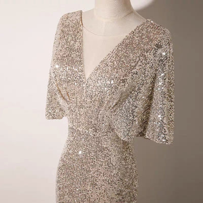 Sequins Prom Dress Custom Made Party Dress Evening Wear - WonderlandByLilian