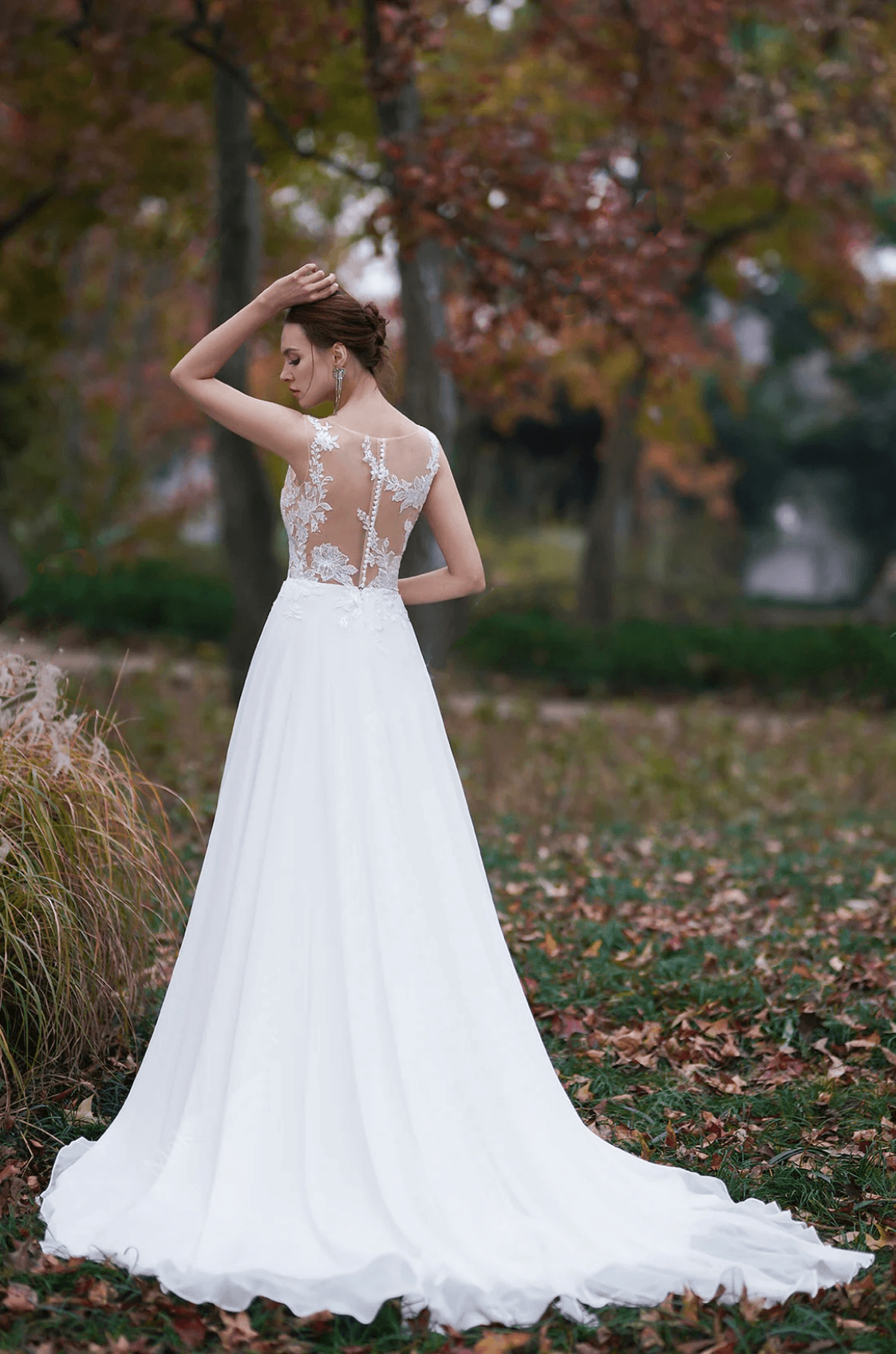 beach ivory wedding dresses Ivory Long Cape Sleeve Lace Mermaid Trumpet Wedding Dress 36