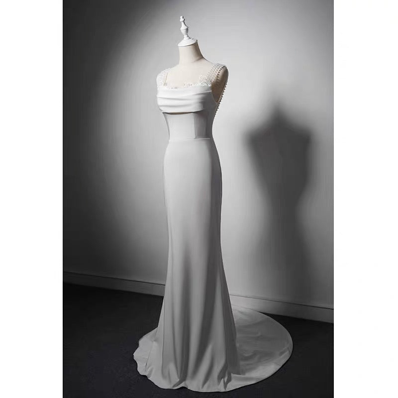princess polly baby blue dress Boho Lace Mermaid Wedding Dresses with Sleeves Viniodress VW1112 main image 1