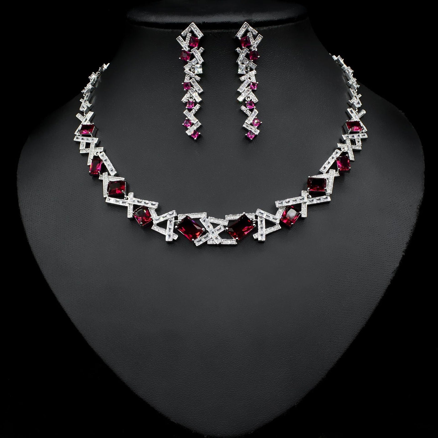 Sparkling Net-Like Tree Branch Collar Necklace and Earrings - Jewlery Set - WonderlandByLilian