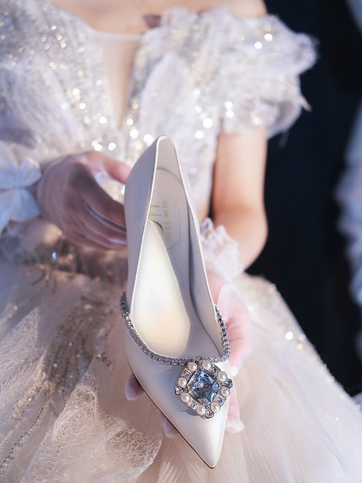 Sparkling Snow Bridal Heels - WonderlandByLilian