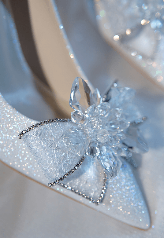 Sterling Bow Bridal Heels - WonderlandByLilian