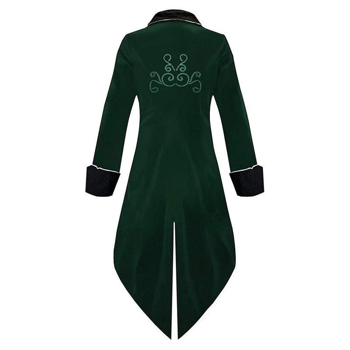 Victorian Gothic British Court-inspired Velvet Tuxedo with Embroidery and Jacquard Coat - Plus Sizes - WonderlandByLilian