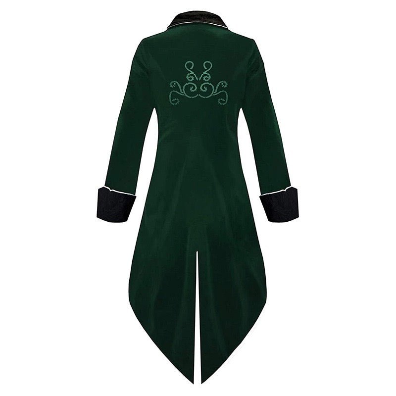 Victorian Gothic British Court-inspired Velvet Tuxedo with Embroidery and Jacquard Coat - Plus Sizes - WonderlandByLilian