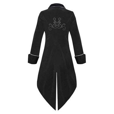 Victorian Gothic British Court-inspired Velvet Tuxedo with Embroidery and Jacquard Coat - Plus Sizes - WonderlandByLilian